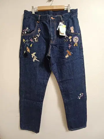 프랑슈리페 자수 데님 청바지