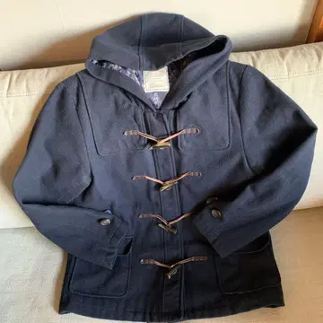 네이비 울 더플 코트