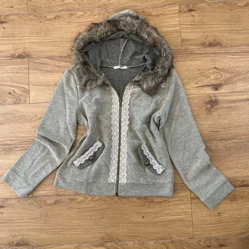 모리걸 코켓 지퍼 후드티 엑시즈팜 퍼 후드티