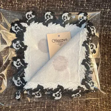 치카자와 레이스 타월 손수건 팬더 (도트 무늬) 화이트 1개