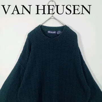 VAN HEUSEN 다크 그린 니트 XL 무지