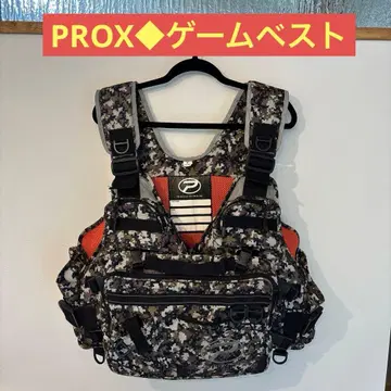 PROX 낚시용 조끼 성인용 카모플라주 x 오렌지
