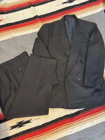 90s 빈티지 블랙 더블 수트 스패로우