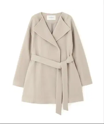 내추럴 뷰티 베이직 벨티드 미디 코트 베이지