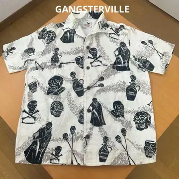 GANGSTERVILLE 스컬 패턴 반팔 셔츠