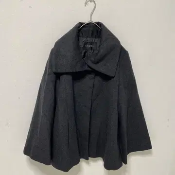 [INDIVI] 판초풍 빅 칼라 코트 숏 기장 [40