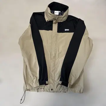 Alpine 상하의 세트 방수 방풍 나일론 베이지/블랙 후드 수납 가능