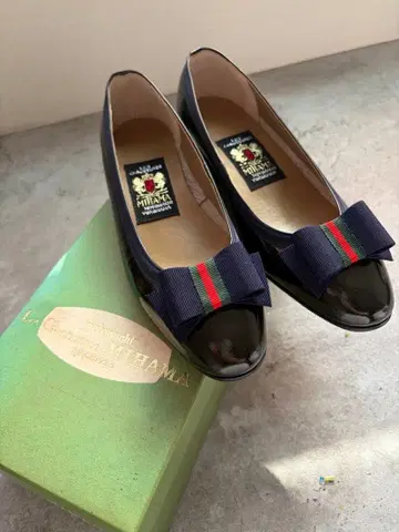 [ 미사용 새상품 ] MIHAMA 플랫슈즈 리본 포함