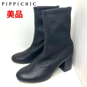 PIPPICHIC 피피시크 스트레치 숏부츠 가죽 블랙