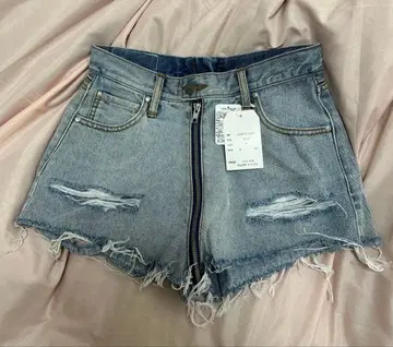 THICC 데미지 데님 숏팬츠 M 사이즈 블루