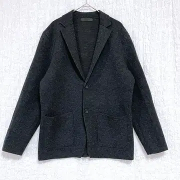 3395 UNIQLO 울 블렌드 니트 자켓 다크 그레이 남성용 S