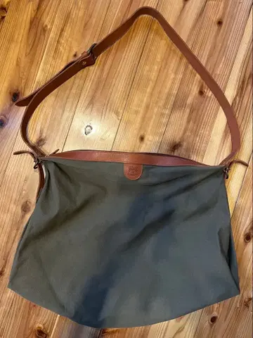 IL BISONTE 숄더백 캔버스 가죽 숄더