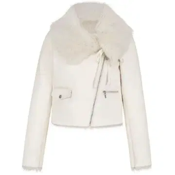 andwang Romance Suede Fur Jacket white