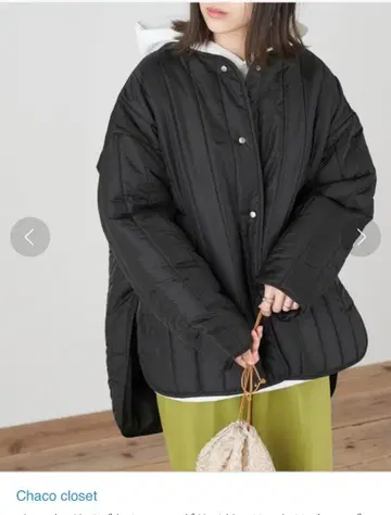 Chaco closet 오버 사이즈 퀼팅 사이드 슬릿 리버서블