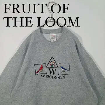 FRUIT OF THE LOOM 위스콘신 맨투맨 자수 L