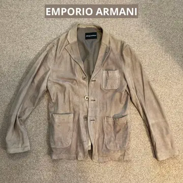 EMPORIO ARMANI 베이지 스웨이드 테일러드 자켓
