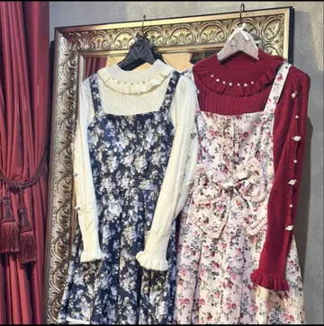 axes femme mobility 한정판 빅 리본 로즈 점프 스커트