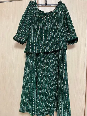 빈티지 셋업 꽃무늬 튤립 라메