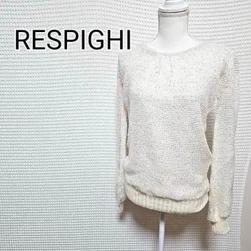 RESPIGHI 스팽글 아이보리 긴팔 니트 스웨터