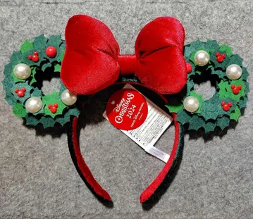 디즈니 크리스마스 머리띠 리스