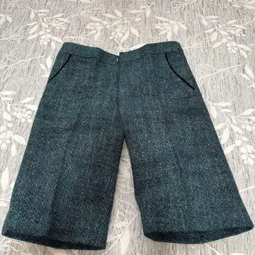 MACPHEE 청록색 계열 트위드 숏팬츠