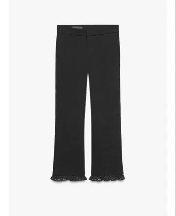 프릴 장식 미니 플레어 팬츠 도트 플레어 팬츠 블랙 밑단 프릴