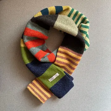 울 100% ERIBE 영국제 멀티 컬러 스트라이프 머플러