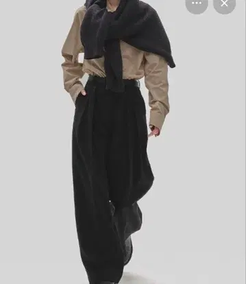 TODAYFUL 본딩 와이드 트라우저스 36 블랙