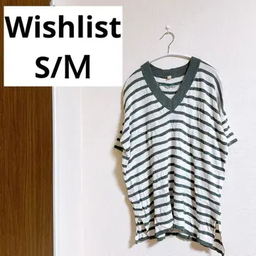 Wishlist 스트라이프 V넥 티셔츠 S/M