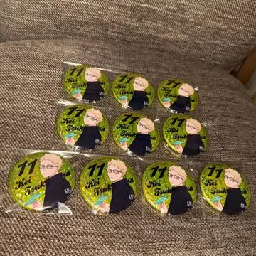 하이큐 애니메이션 데크 홀로그램 캔뱃지 종이비행기 츠키시마 케이 10점