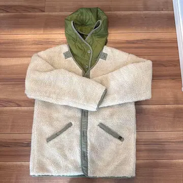 플리스 자켓 보아 자켓 화이트 그린