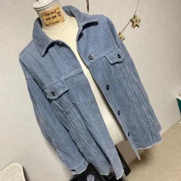 ZARA 코듀로이 자켓 라이트 블루 맥시 사이즈