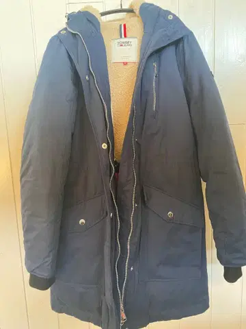 TOMMY JEANS 후드 부착 다운 자켓 S 네이비