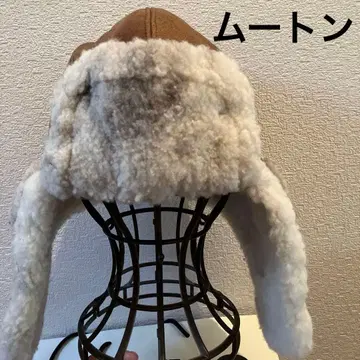 양가죽 플라이트 캡 귀도리 포함 무스탕 가죽