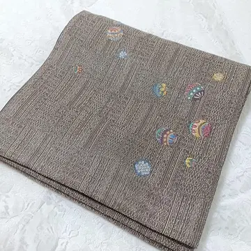 LULU111 후쿠로 오비 공 패턴 브라운 계열 고급