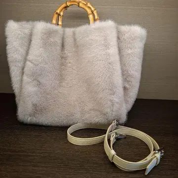 새상품급 그레이 퍼 대나무 핸들 2웨이 백 유나이티드 애로우즈