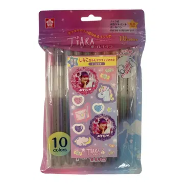 사쿠라 크레파스 TIARA 젤 잉크 볼펜 10색 씰 포함
