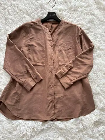 [ 새상품급 ] 긴팔 셔츠 브라운 그레이 2 포켓 유나이티드 애로우즈 M