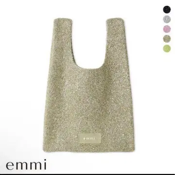 emmi 글리터 라메 백 니트 백 골드