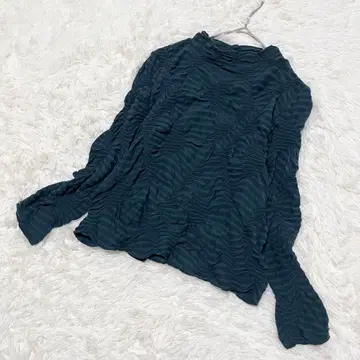 GIANNI LO GIUDICE 주름 가공 하이넥 상의 S 그린