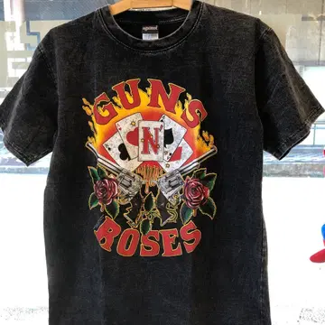 건즈앤로즈 L 밴드T셔츠 락T셔츠 블랙 .