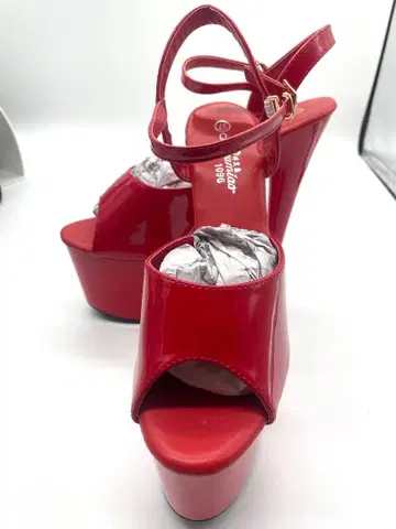 빨간색 오픈토 하이힐 캬바쿠라걸 데이지 스토어 23.5cm