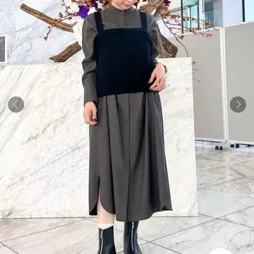 택 포함 삭소니 셔츠 원피스 & 뷔스티에 2종 세트!