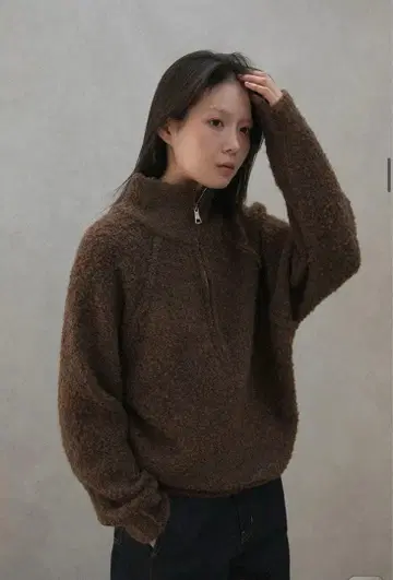 인기 한국 브랜드 오오트로 new cottage zipper knit