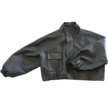 합성 피혁 가죽 자켓 차콜 그레이