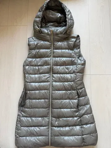Herno SERENA 후드 부착 다운 베스트 그레이 42