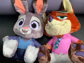 주토피아2 슈퍼 라지 봉제 인형 닉 와일드 주디 홉스