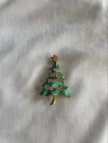 빈티지 체코 크리스마스 트리 브로치