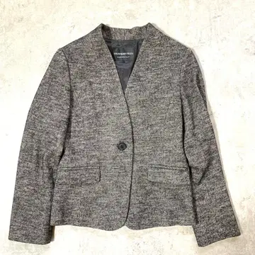 STRAWBERRY-FIELDS 노카라 자켓 울 혼방 실크 혼방