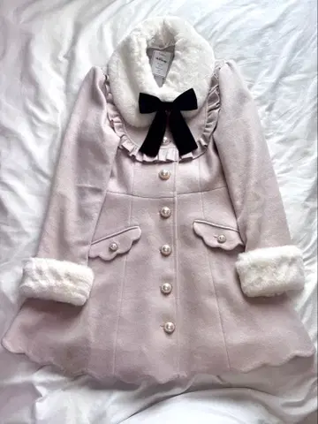 Ank Rouge 밑단 스캘럽 도리 코트